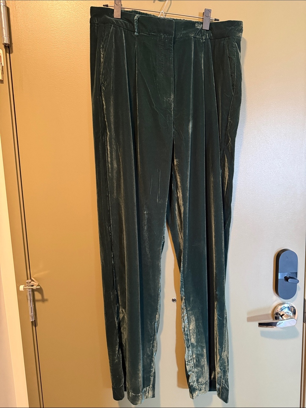 Old Navy Forest Green Velvet Tall Straight Leg Pants